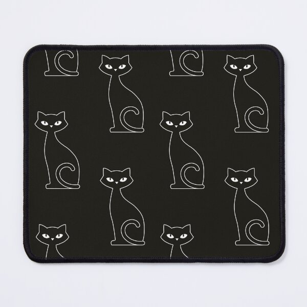 Item preview, Black Cat Pattern Black Background designed and sold by TenebrousRose.