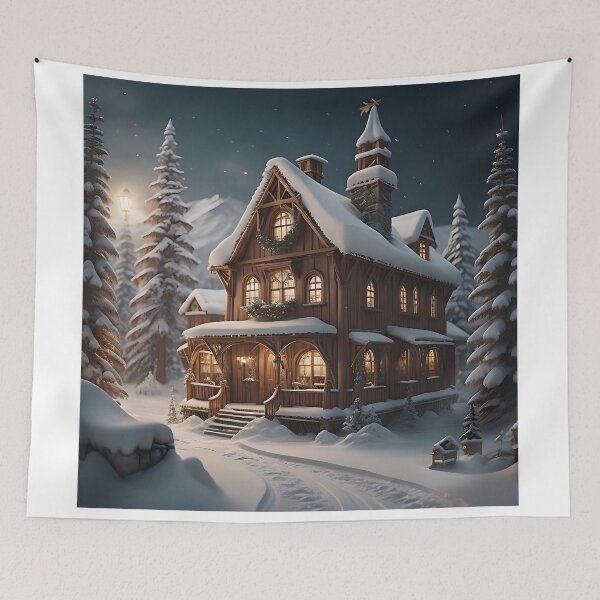 Item preview, Cozy Cottage in Winter Wonderland designed and sold by Lisa Pearlman.