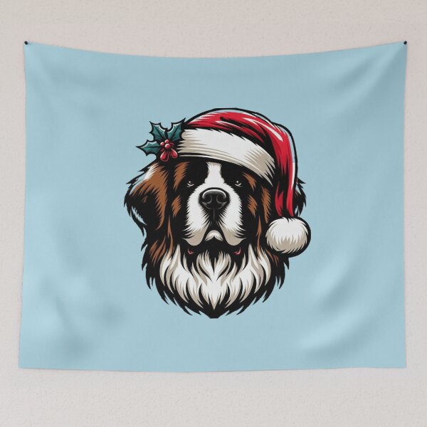 Item preview, Saint Bernard in a Santa Hat designed and sold by HeadTurningArt.