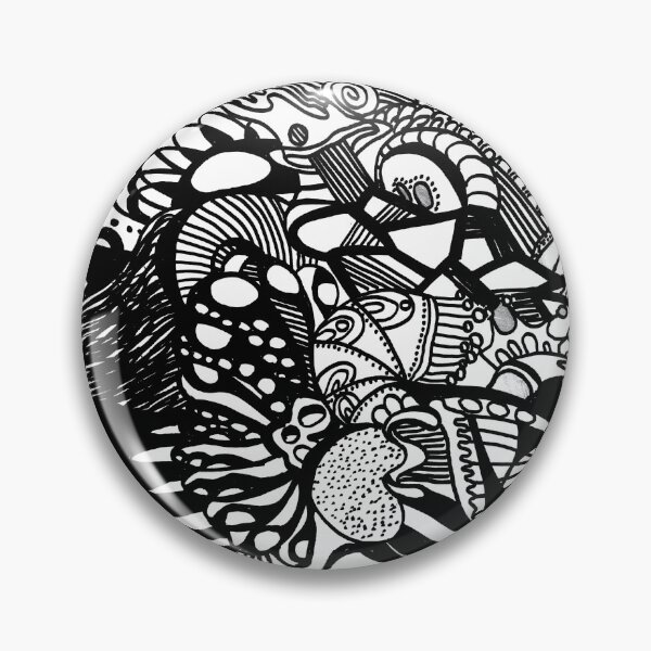 Item preview, 410. Abstract composition. Black&white graphic psychedelic subconscious marker doodles designed and sold by Veera Zukova.