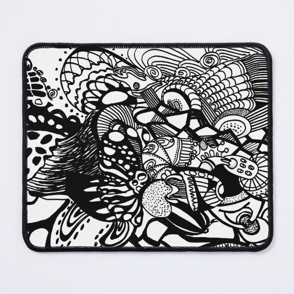 Item preview, 410. Abstract composition. Black&white graphic psychedelic subconscious marker doodles designed and sold by Veera Zukova.