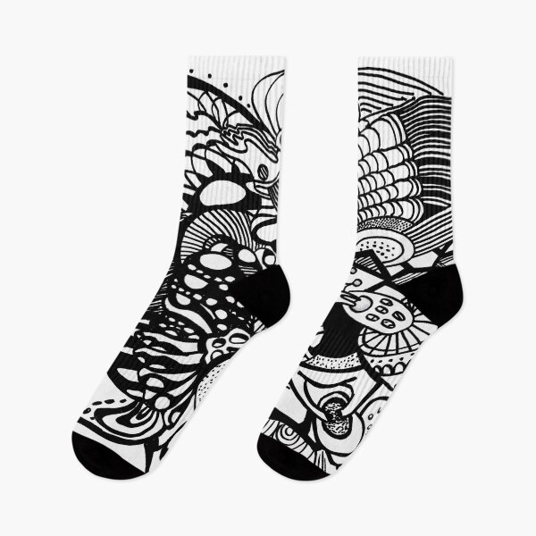 Item preview, 410. Abstract composition. Black&white graphic psychedelic subconscious marker doodles designed and sold by Veera Zukova.