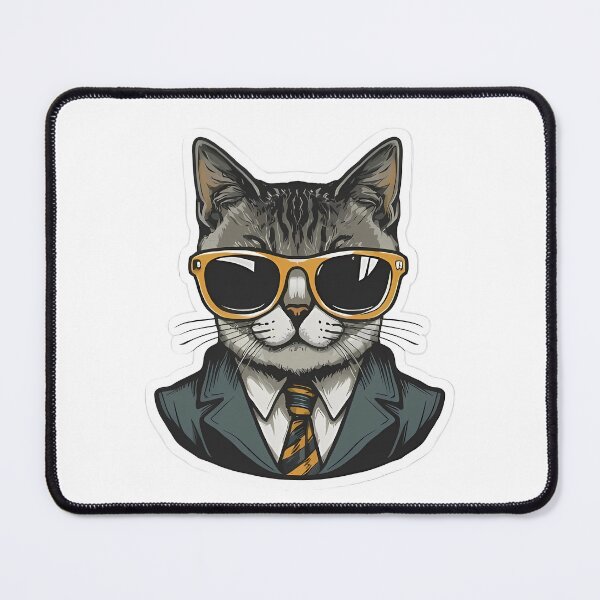 Item preview, A cool cat with black glasses and a suit  designed and sold by Ahmedhazem12.