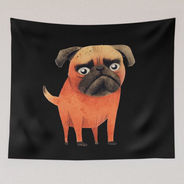 Item preview, Small dangerous dog with big brown eyes designed and sold by WallGemsArt.