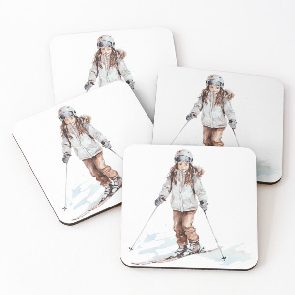 Item preview, "Graceful Skiing: A Girl's Elegant Journey ❄️" designed and sold by Anpano.