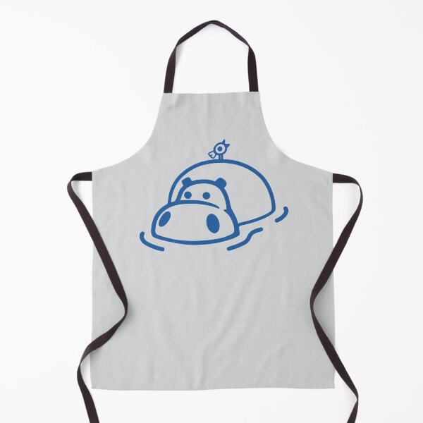 Item preview, A hippopotamus and a small bird chilling in a pond in blue ink designed and sold by martodesign.