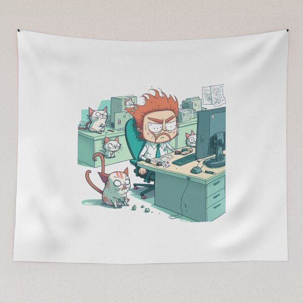Item preview, bustling laboratory of Dr. Cat Whiskerstein designed and sold by JCatDesign.