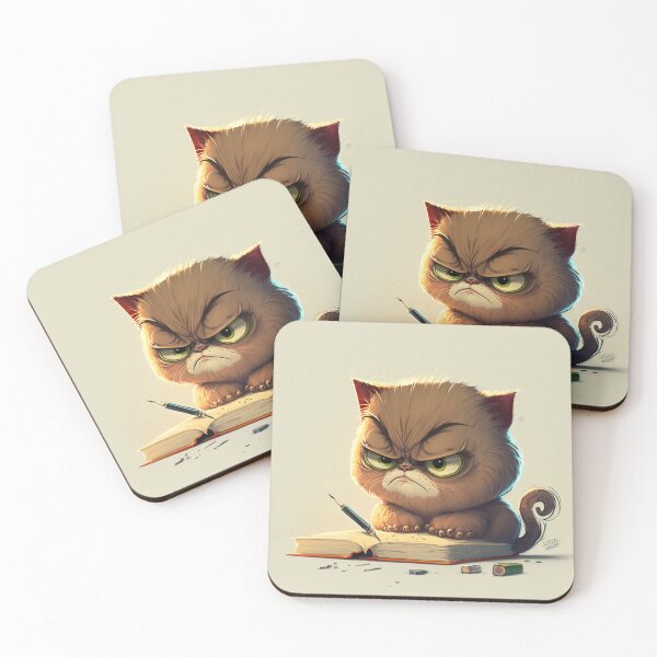 Aperçu de l'œuvre petit chat grincheux nommé Whiskerstein créée et vendue par JCatDesign.
