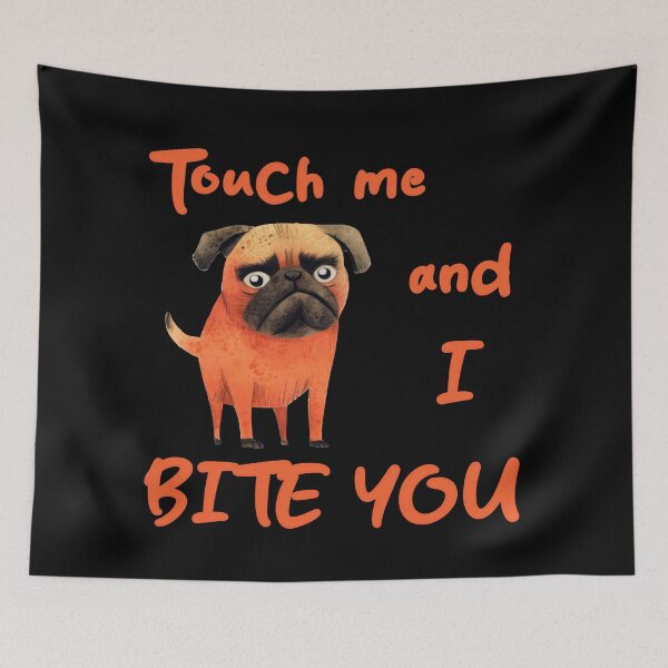 Item preview, Small dangerous dog protects his dog mom designed and sold by WallGemsArt.