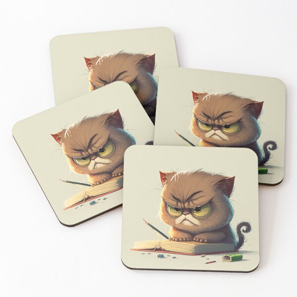Aperçu de l'œuvre petit chat grincheux nommé Whiskerstein créée et vendue par JCatDesign.