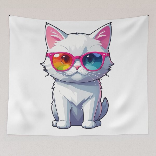 Item preview, cat wearing glasses designed and sold by wplamkung.