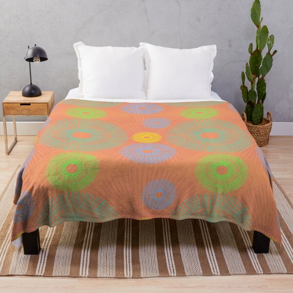 Item preview, Orange and Green Sunburst Circle Stripes designed and sold by LZenDesigns.