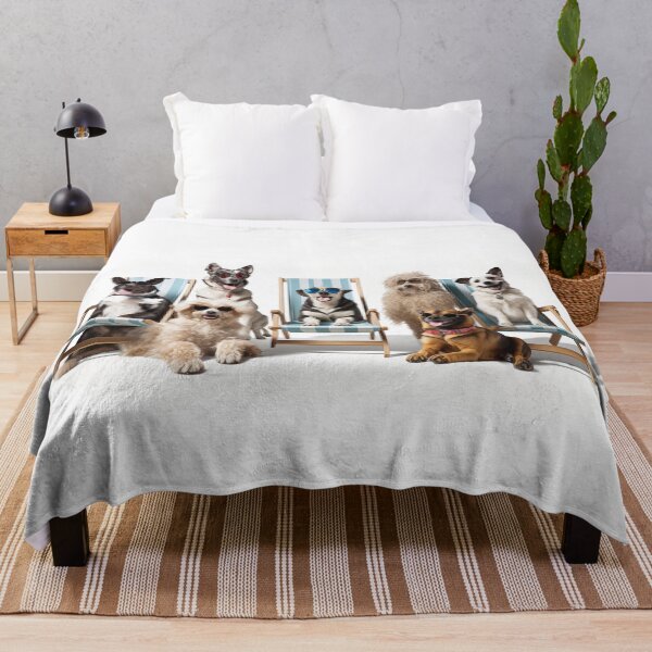Item preview, Dogs Sunbathing On Deckchairs designed and sold by NeavesPhoto.