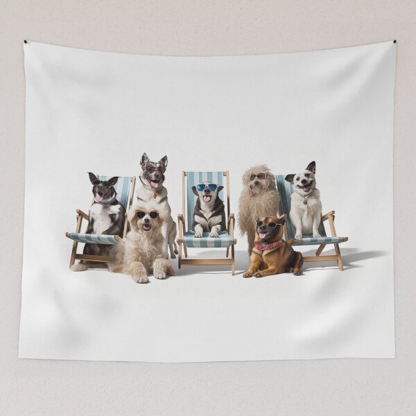 Item preview, Dogs Sunbathing On Deckchairs designed and sold by NeavesPhoto.