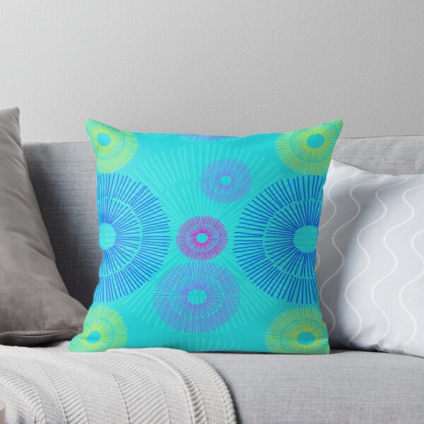 Item preview, Rayas circulares turquesas y azules con rayos de sol designed and sold by LZenDesigns.