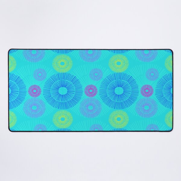 Item preview, Turquoise and Blue Sunburst Circle Stripes designed and sold by LZenDesigns.