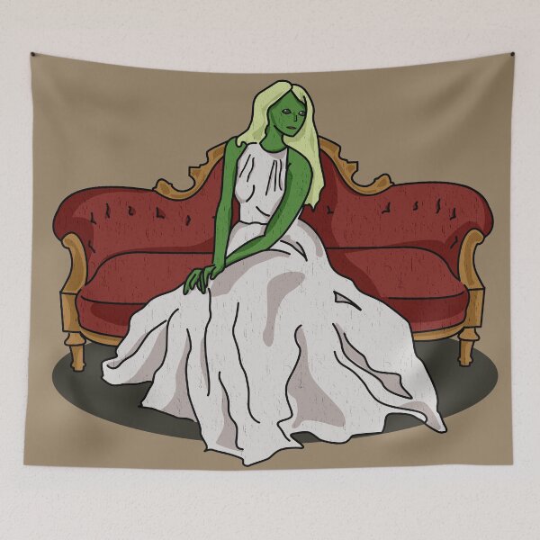 Item preview, Extraterrestrial Elegance: Alien on a Victorian Couch designed and sold by Fun Funky Designs.