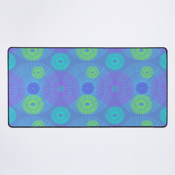 Item preview, Blue and Green Sunburst Circle Stripes designed and sold by LZenDesigns.