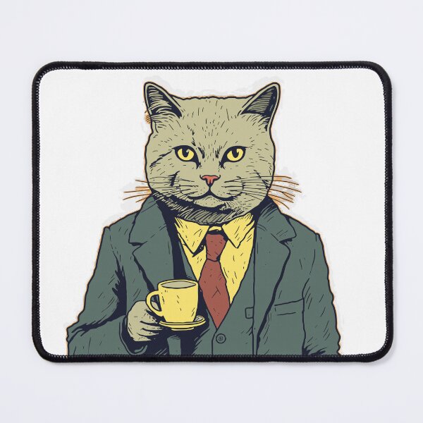 Item preview, Dapper Cat with Coffee designed and sold by PharaohVogue.