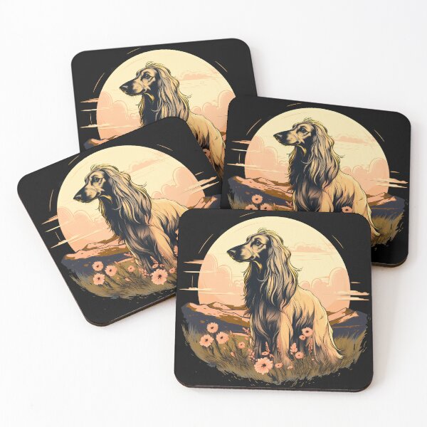 Item preview, Afghan hound gentle giant dog breed in nature illustration designed and sold by NBSStore.