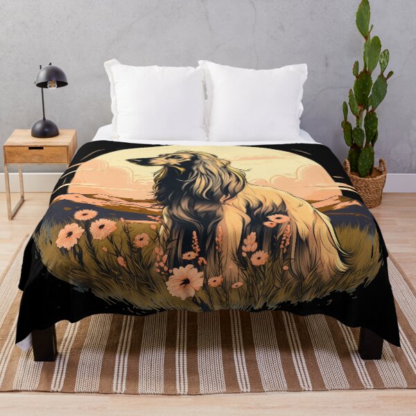 Item preview, Afghan hound gentle giant dog breed in nature illustration designed and sold by NBSStore.