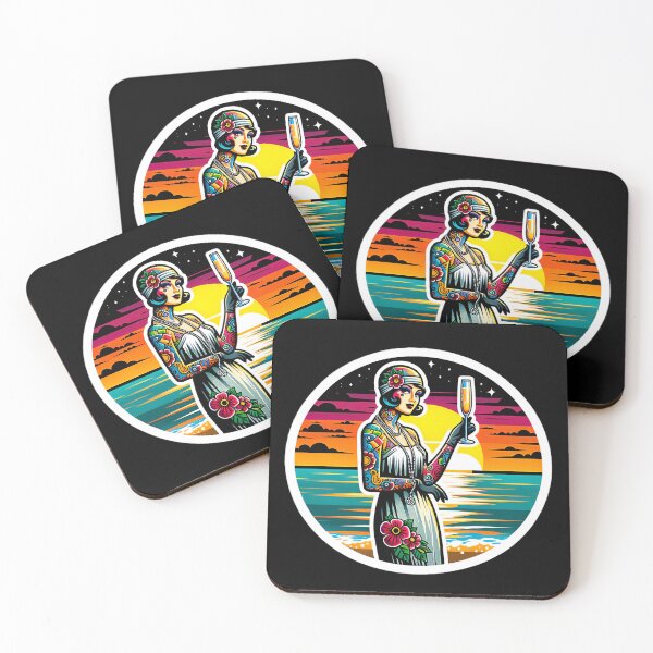Item preview, Sparkling Wine on the Beach at Sunset designed and sold by PinUpPizzazz.