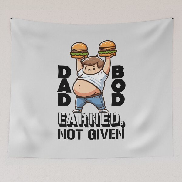 Item preview, Funny Cute Cartoon Dad Bod Earned Not Given designed and sold by Daqomm.