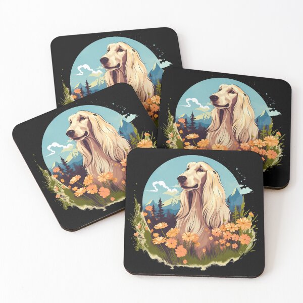Item preview, Stylish Elegant Afghan hound gentle giant dog breed in nature illustration designed and sold by NBSStore.