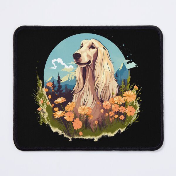 Item preview, Stylish Elegant Afghan hound gentle giant dog breed in nature illustration designed and sold by NBSStore.