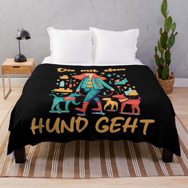 Artikelvorschau, Die mit dem Hund geht - Niedliches Gemälde vom Gassi gehen entworfen und verkauft von WallGemsArt.