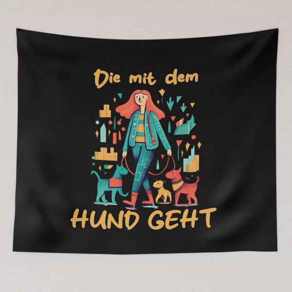 Item preview, The one who walks the dog - Cute painting of walking the dog designed and sold by WallGemsArt.