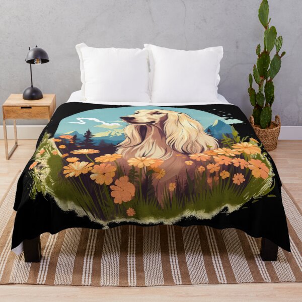 Item preview, Stylish Elegant Afghan hound gentle giant dog breed in nature illustration designed and sold by NBSStore.