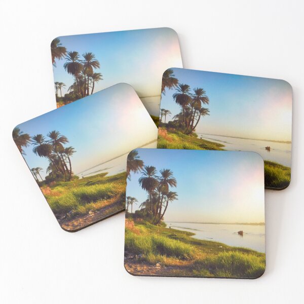 Item preview, Copie de Copie de Copie de Copie de Copie de Copie de Sunrise on the Nile river, fishermen  and hot air balloons-  landscape - Egypt photography designed and sold by art-of-egypt.
