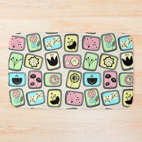 Item preview, Retro pattern No.45b-  Mid Century Flowers candy colours designed and sold by TalkingHerds.