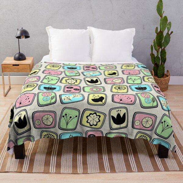 Item preview, Retro pattern No.45b-  Mid Century Flowers candy colours designed and sold by TalkingHerds.
