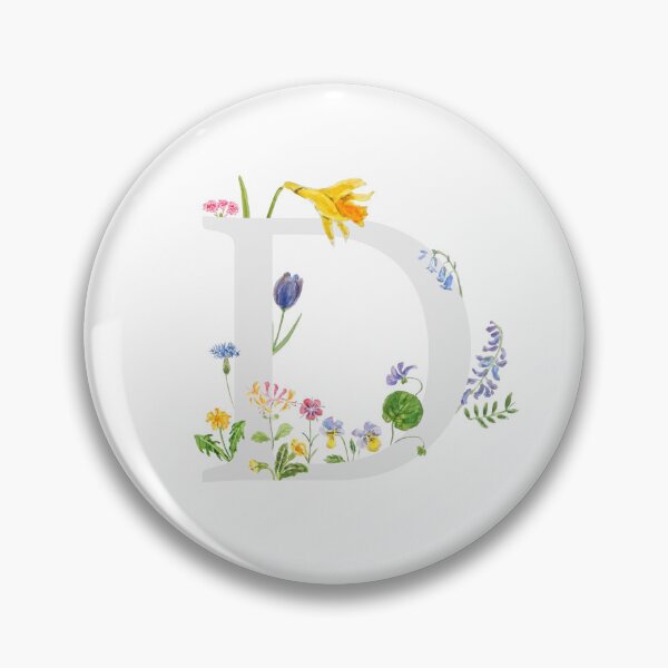 Artikelvorschau, botanisches Monogramm, Alphabet D, Wildblumen, handgemalt entworfen und verkauft von ColorandColor.