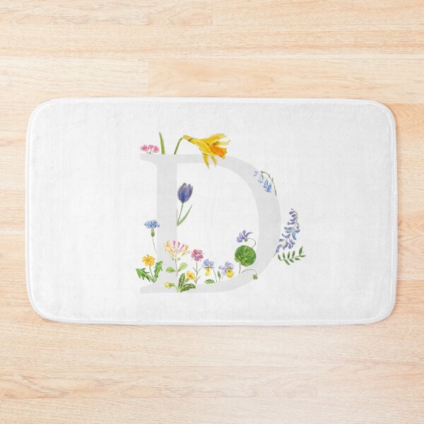 Item preview, botanical monogram alphabet d wildflowers hand painted designed and sold by SelenePaintings .