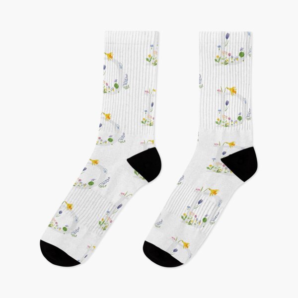 Item preview, botanical monogram alphabet d wildflowers hand painted designed and sold by ColorandColor.