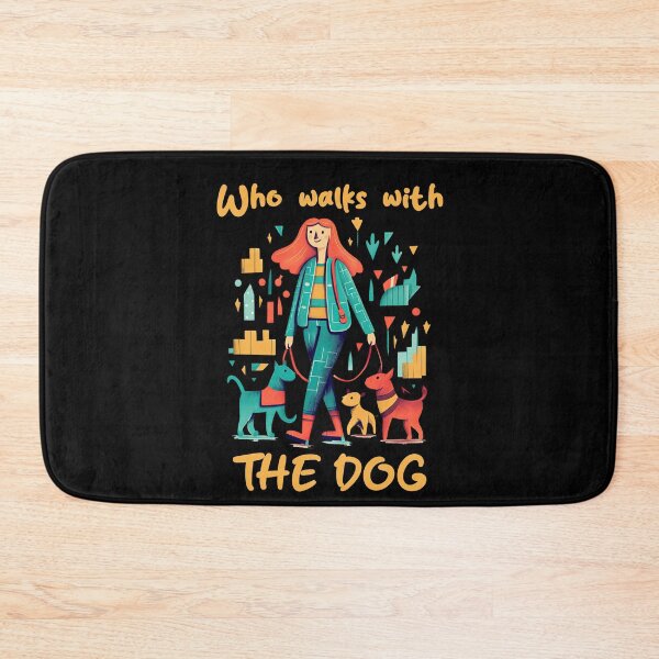 Item preview, Who walks with The Dog - Cute colorful painting of the walk designed and sold by WallGemsArt.