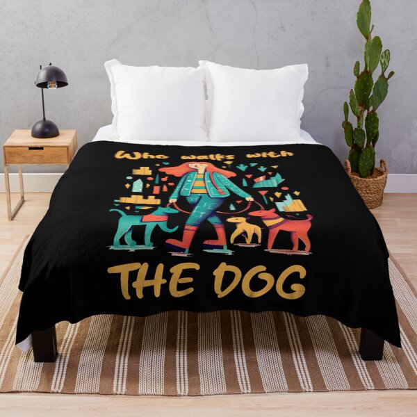 Item preview, Who walks with The Dog - Cute colorful painting of the walk designed and sold by WallGemsArt.