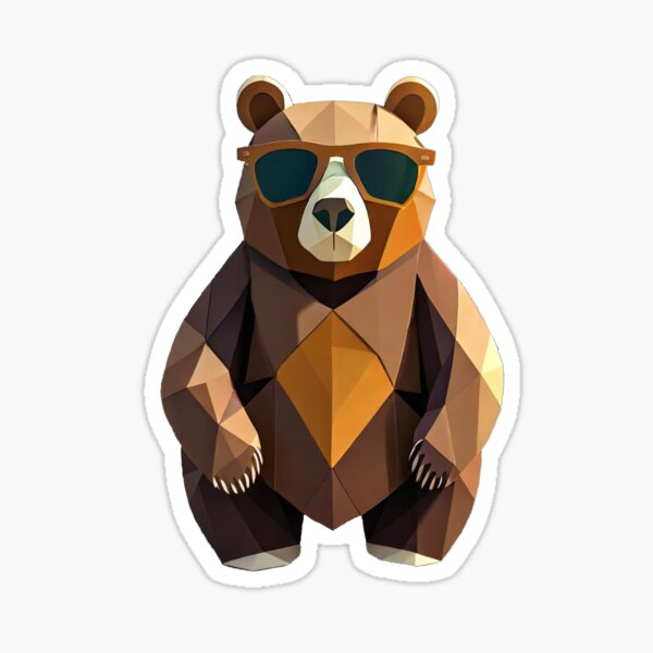 Bear head bear with sunglasses' Sticker