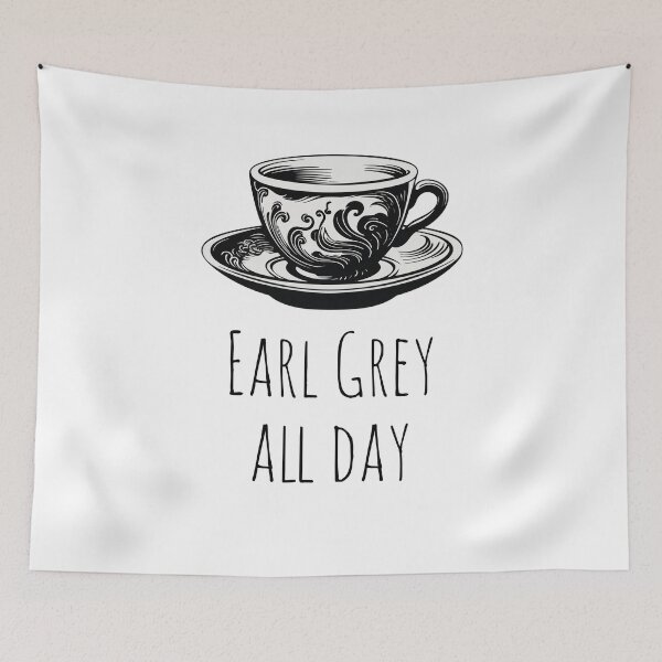 Item preview, Earl Grey Tea all day Aesthetic Drawing designed and sold by Samanthi007.