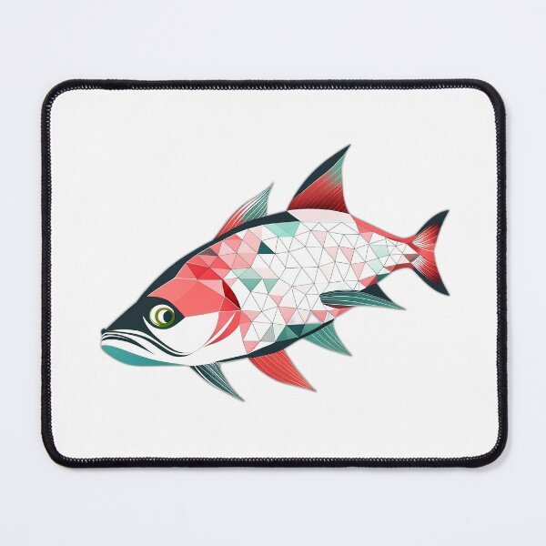 Item preview, Colourful Pink Salmon Fish Geometric Shaped Artwork designed and sold by Geonimalia.