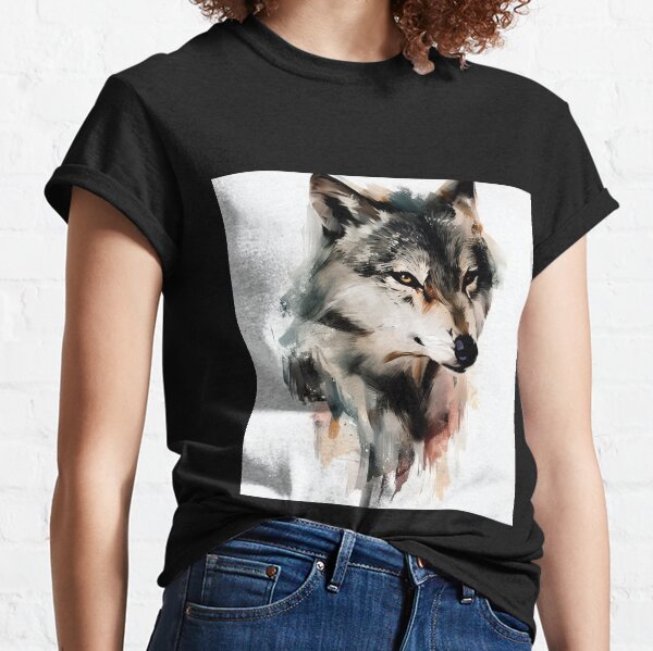 Ethereal Wilderness - Abstract Wolf Portrait - www.fineaiart.art Classic T-Shirt