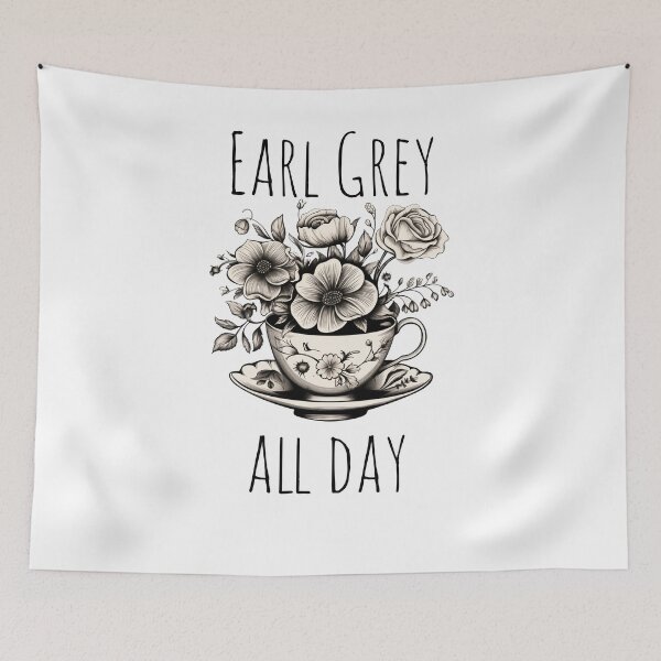 Item preview, Earl Grey Tea all day Aesthetic Drawing Flowers designed and sold by Samanthi007.