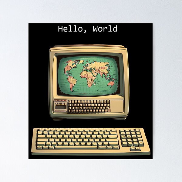 Hello World Vintage Desktop Computer