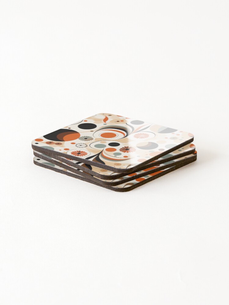 Thumbnail 4 of 5, Coasters (Set of 4), 60s Pattern designed and sold by ColorsAndStyle.