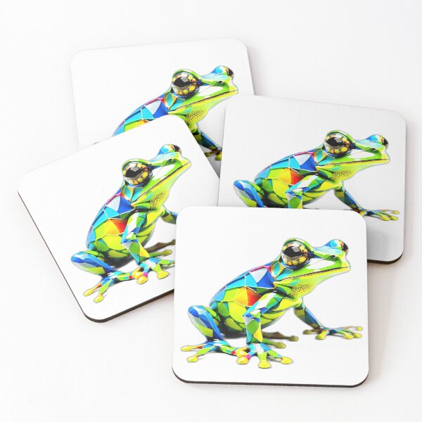 Item preview, Green Frog Amphibian Geometric Shaped Artwork designed and sold by Geonimalia.