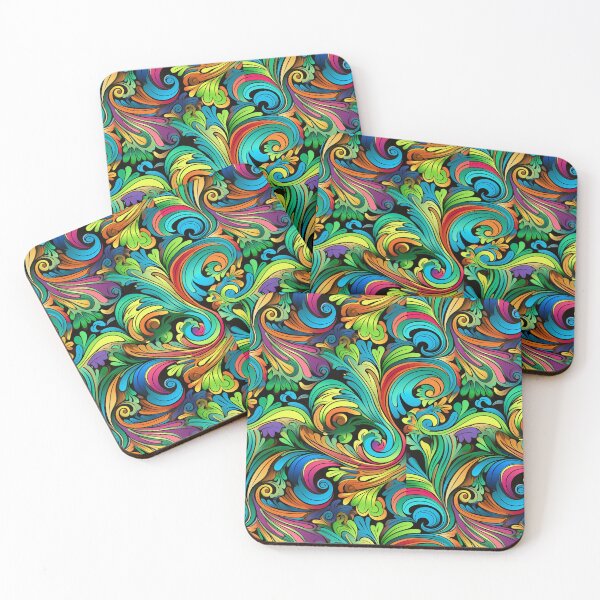 Item preview, Colorful flowers motif - Flower power - psychedelic patterns designed and sold by mliotard.