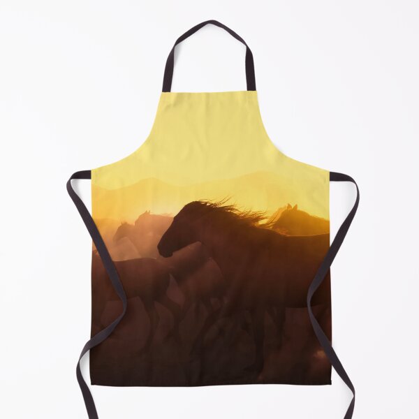 Item preview, Horses running against the wind at a magnificent sunset designed and sold by fotoryum.